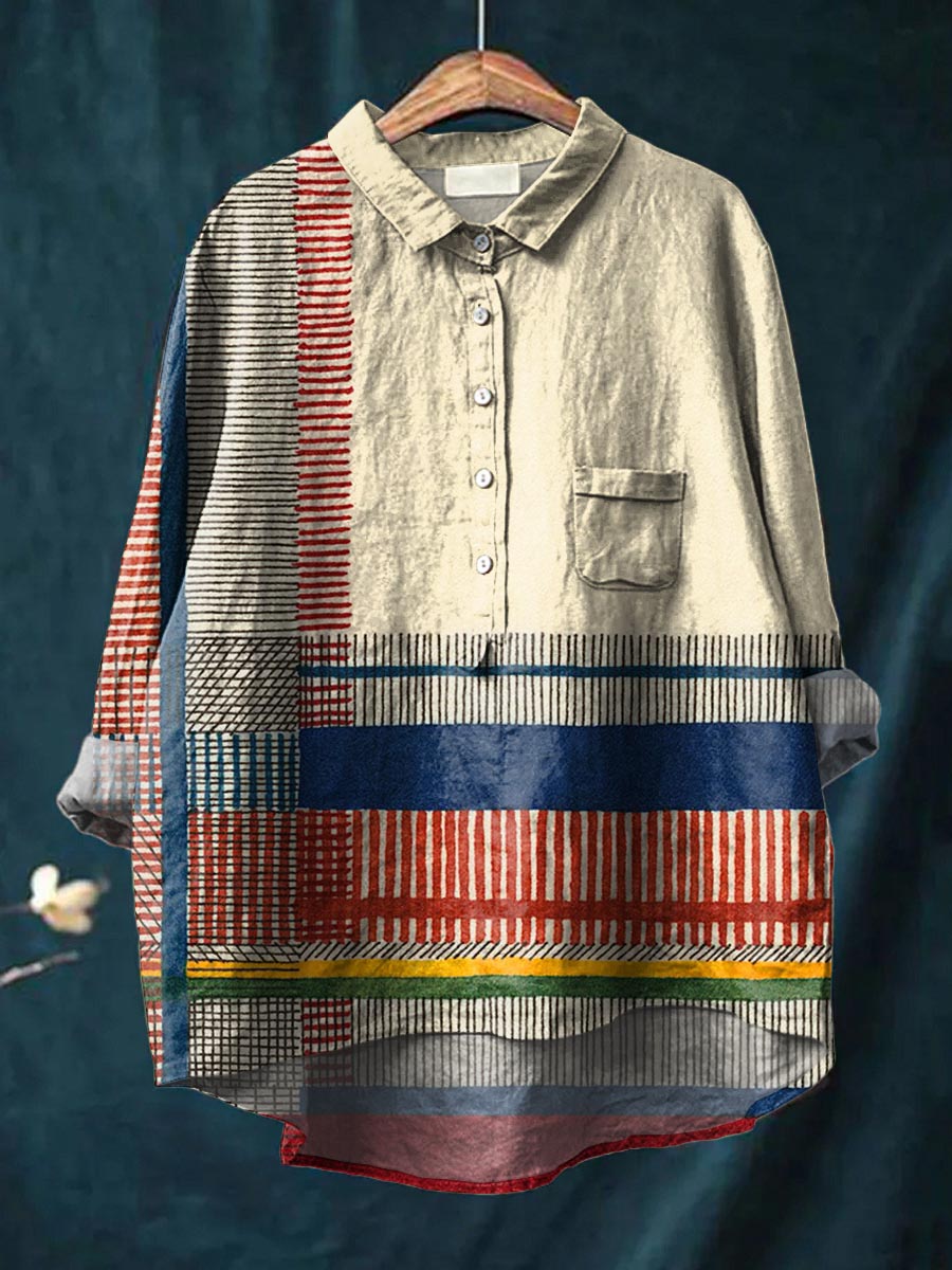 レナ | アーティスティックストライプシャツ