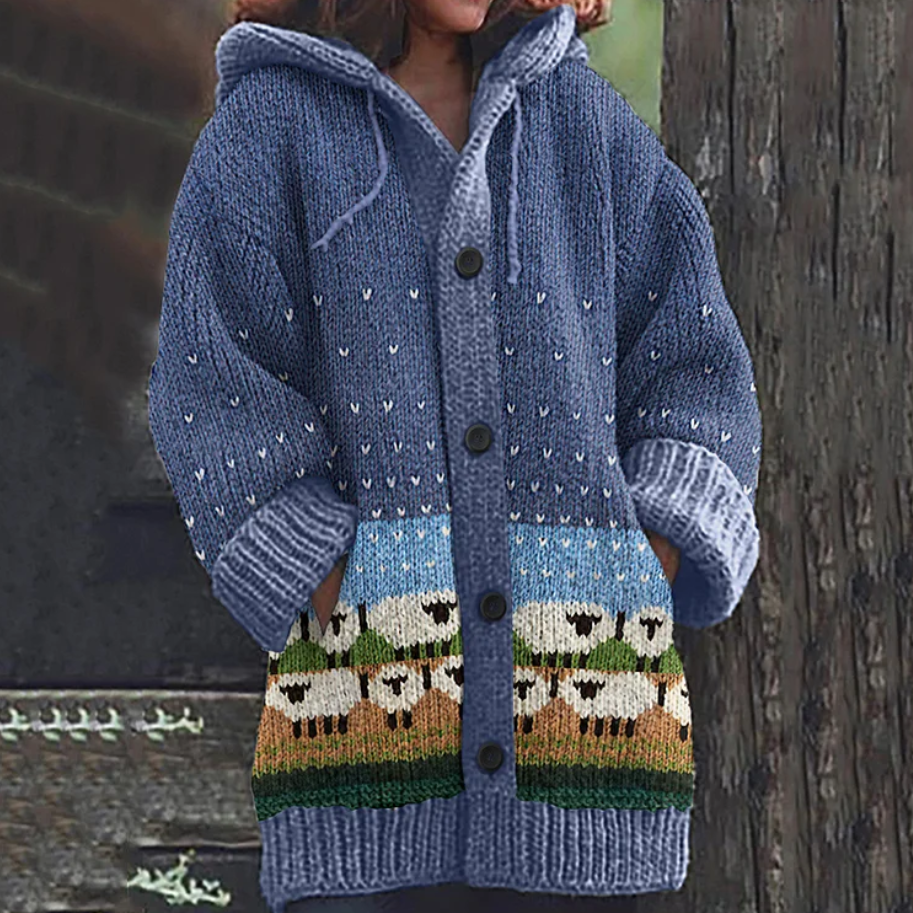 デボラ | ノルディックフードニットカーディガン