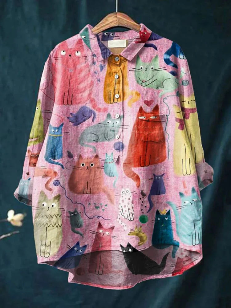 リンジー | 遊び心満載の猫シャツ