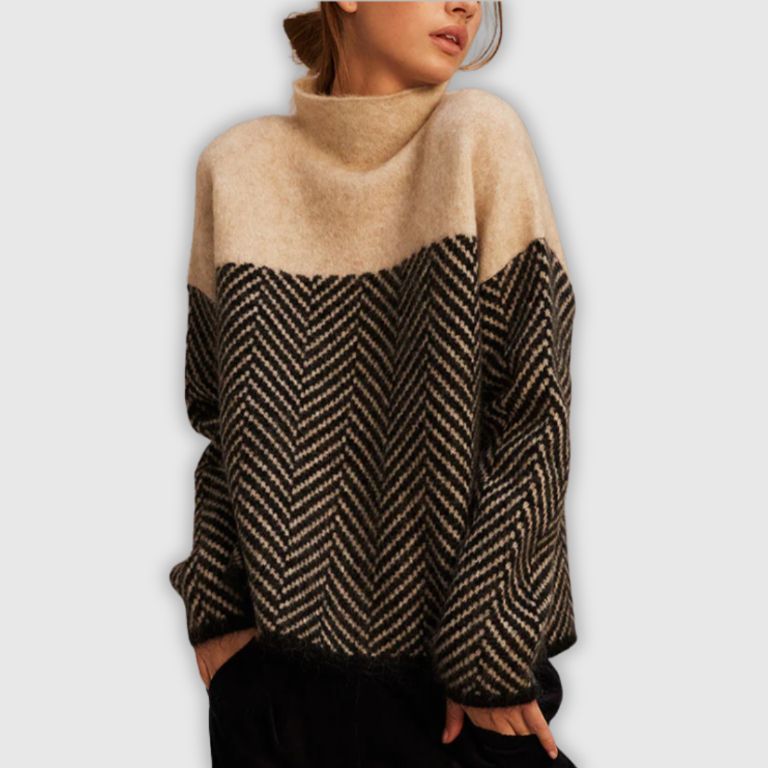 彩花 | ツートーンパターンセーター