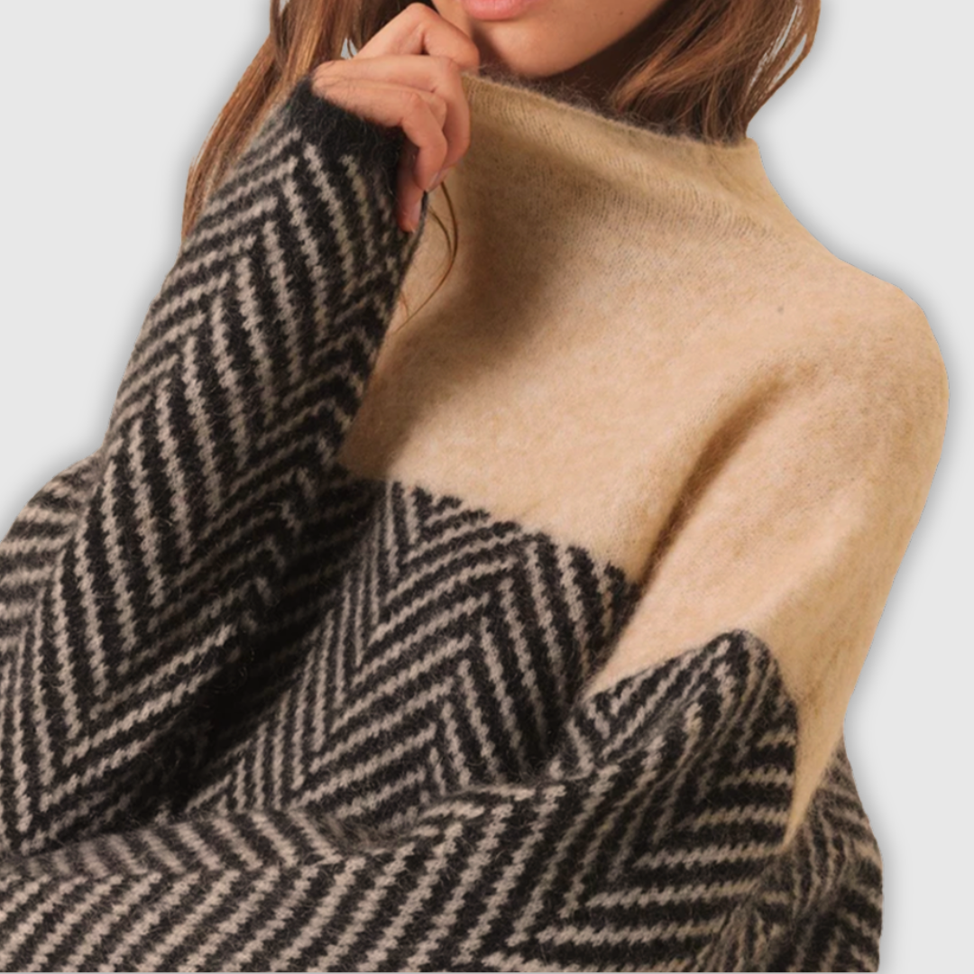 彩花 | ツートーンパターンセーター