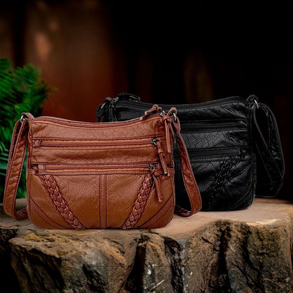 フランセス | 編み込みレザー クロスボディバッグ