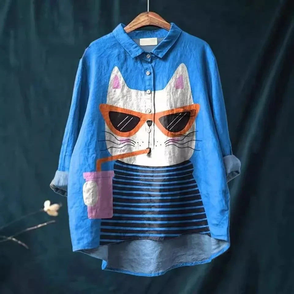 リンジー | 遊び心満載の猫シャツ