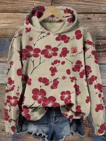 さやか | 深紅の花のフーディー