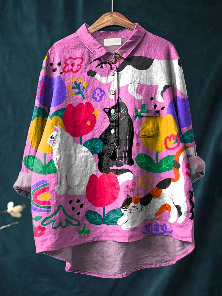 リンジー | 遊び心満載の猫シャツ