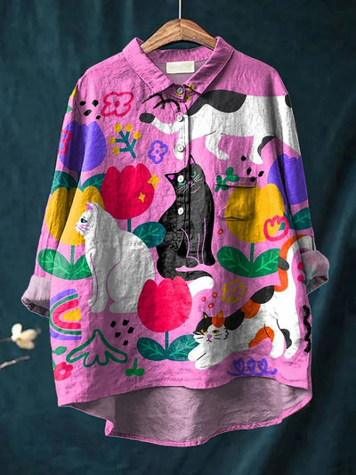 リンジー | 遊び心満載の猫シャツ