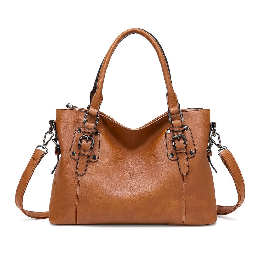 キャシー | バックルディテールレザーハンドバッグ