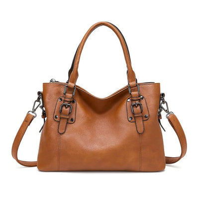 キャシー | バックルディテールレザーハンドバッグ